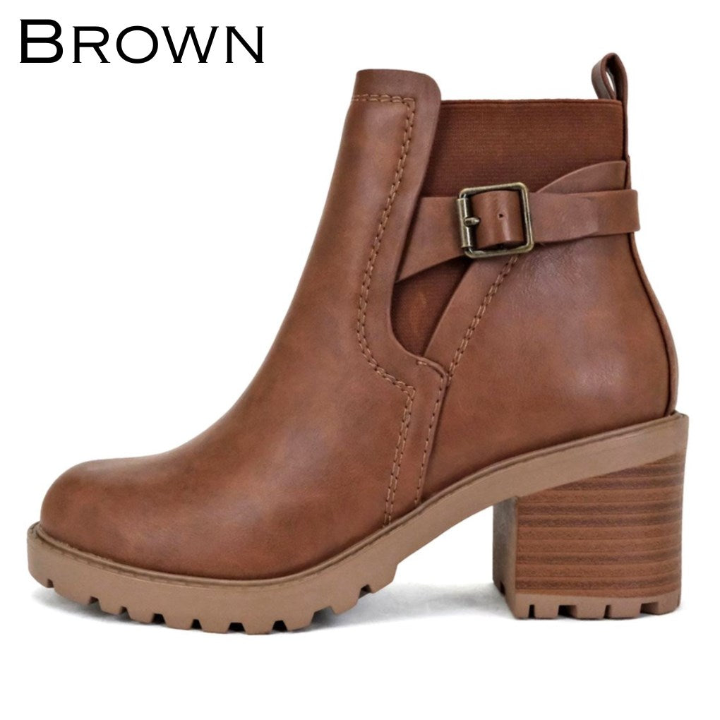 Lug Sole Side Buckle Boot