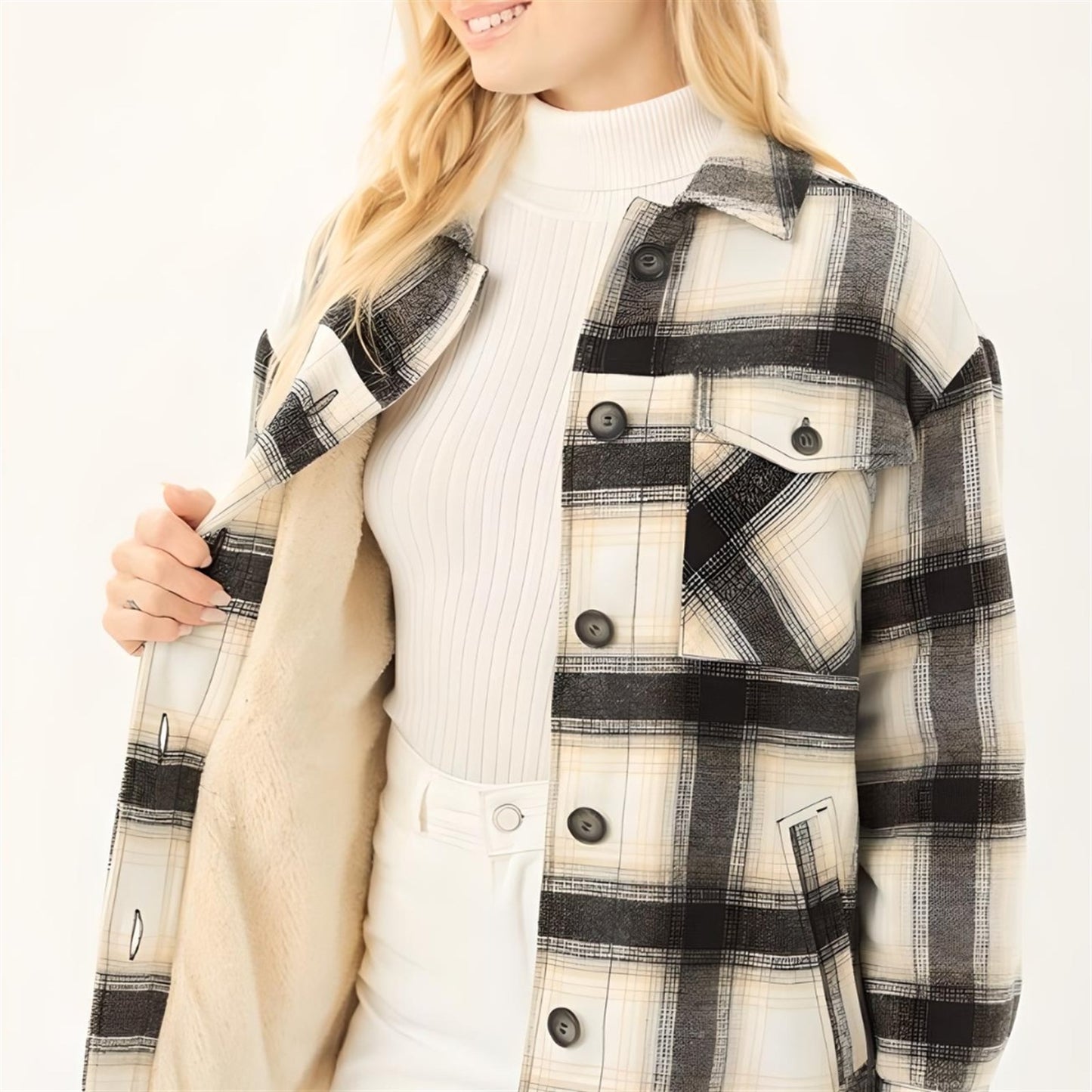 Checkered Sherpa Jacket