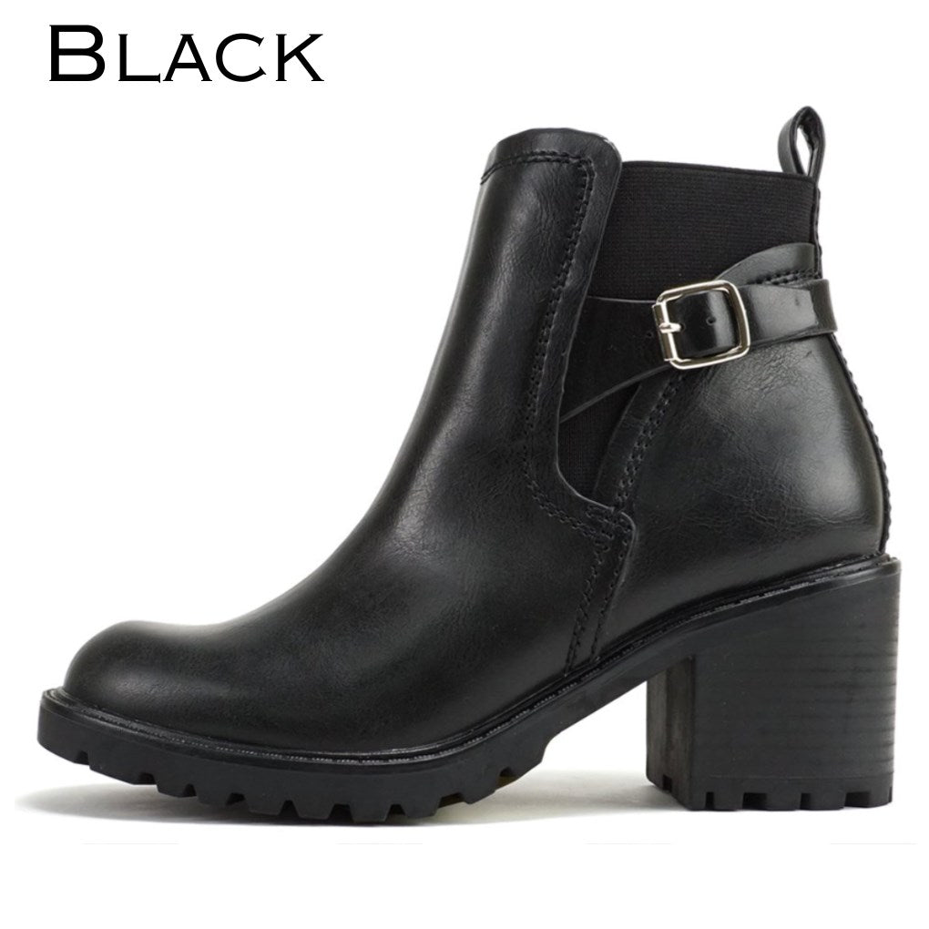 Lug Sole Side Buckle Boot