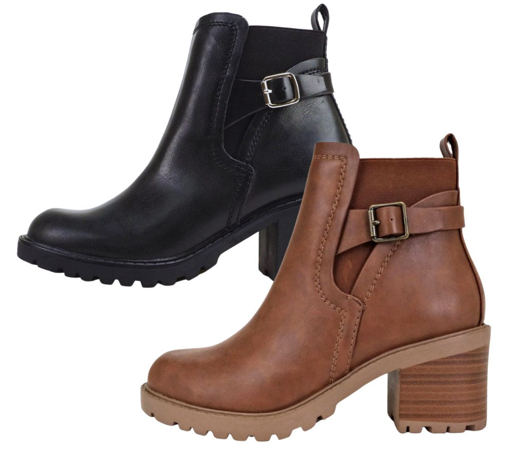 Lug Sole Side Buckle Boot